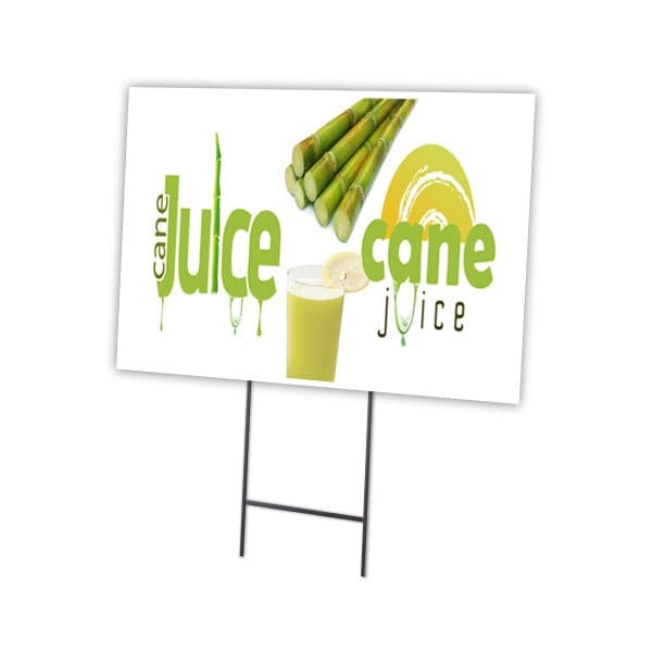 Sugar Cane Juice Yard Sign & Stake outdoor plastic coroplast window, C-1216 Sugar Cane Juice